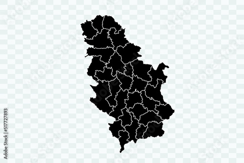 Serbia Map. black Color on White Background quality files Png