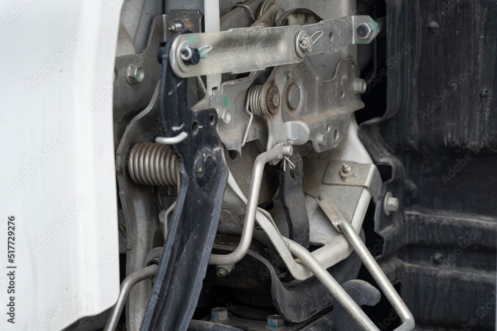 mechanism for unfastening the cab on a truck. mechanism for unfastening the cab on a truck.