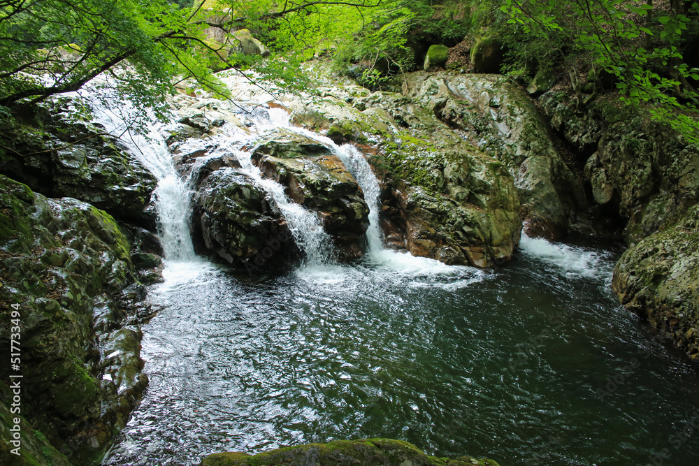 愛媛県松野町 滑床渓谷 三筋の滝 愛媛県松野町 滑床渓谷 三筋の滝