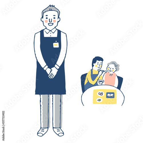 介護ヘルパーと食事の介助シーン