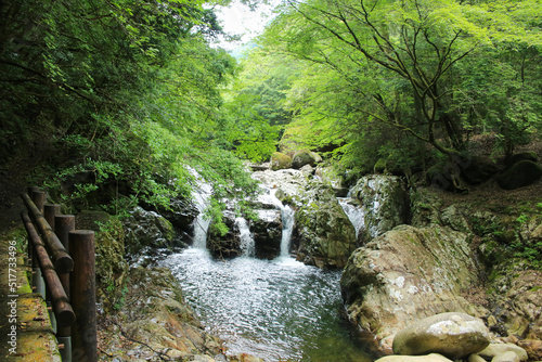 愛媛県松野町 滑床渓谷 三筋の滝