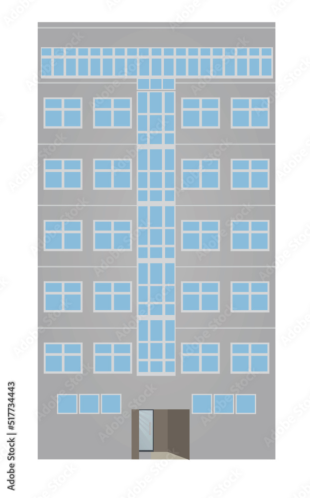 Urban apartment building. vector illustration