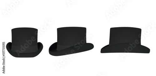 Black bowler hat. vector illustration