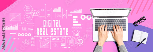 Digital Real Estate concept with person using a laptop