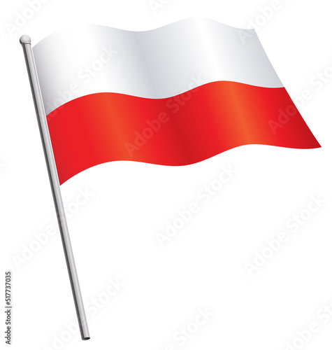 Polish flag flying on flagpole Free Download Polish flag flying on flagpole - GFXLoad