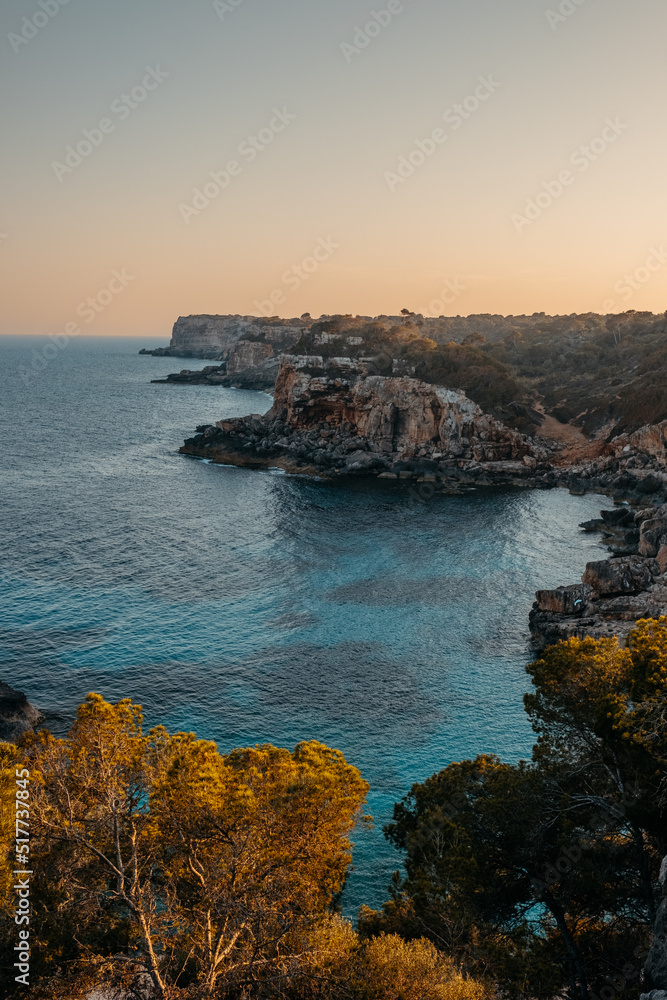 Picturesque seascape with massive rocky cliff in Mallorca Picturesque seascape with massive rocky cliff in Mallorca