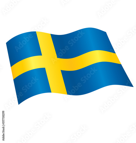 flying swedish flag of sweden