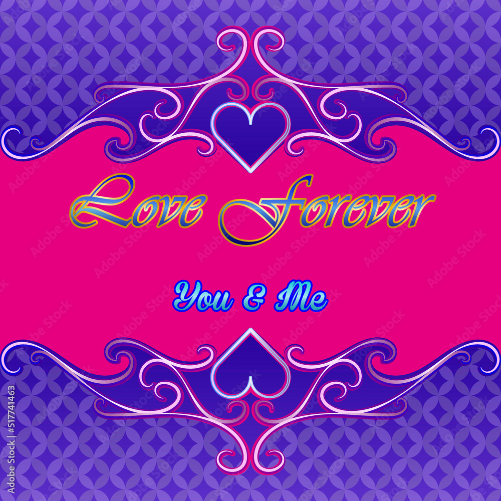 wedding card you and me love forever.