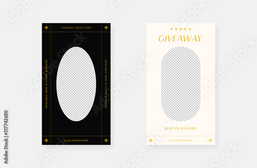 Minimalist fashion social media stories. Trendy editable social media stories template. Vector illustration.