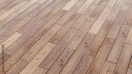 Luxurious wood floor of maple lumber, diagonal design with grains and ring pattern in one parquet