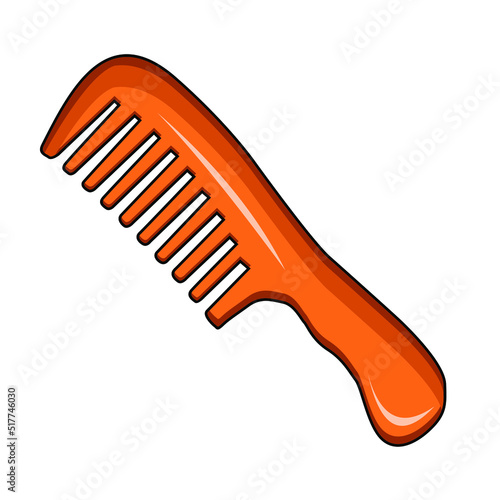 The comb is a device for combing the hair. The comb consists of knobs and denticles. Hairdressers use a variety of combs.Barbershop single icon in cartoon