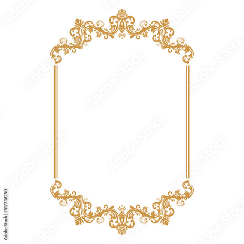 luxury gold floral label frame