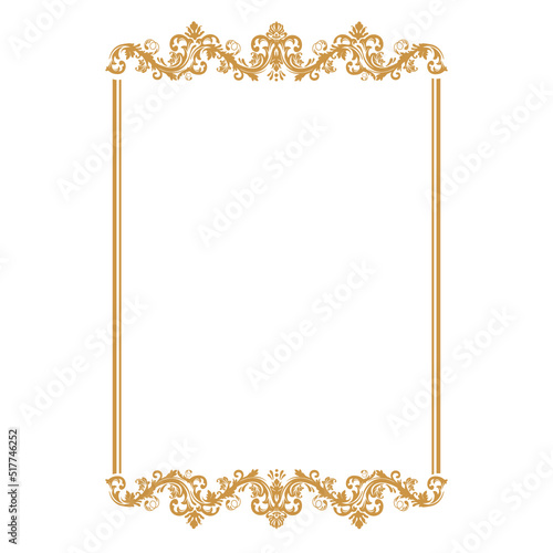 luxury gold floral label frame