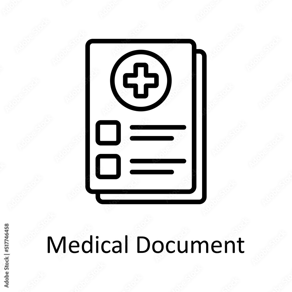 Medical Document vector outline Icon Design illustration. Medical Symbol on White background EPS 10 File Medical Document vector outline Icon Design illustration. Medical Symbol on White background EPS 10 File