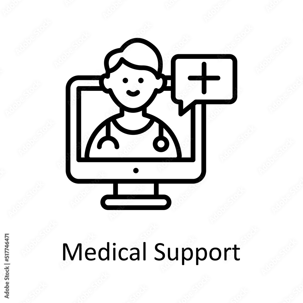Medical Support vector outline Icon Design illustration. Medical Symbol on White background EPS 10 File Medical Support vector outline Icon Design illustration. Medical Symbol on White background EPS 10 File