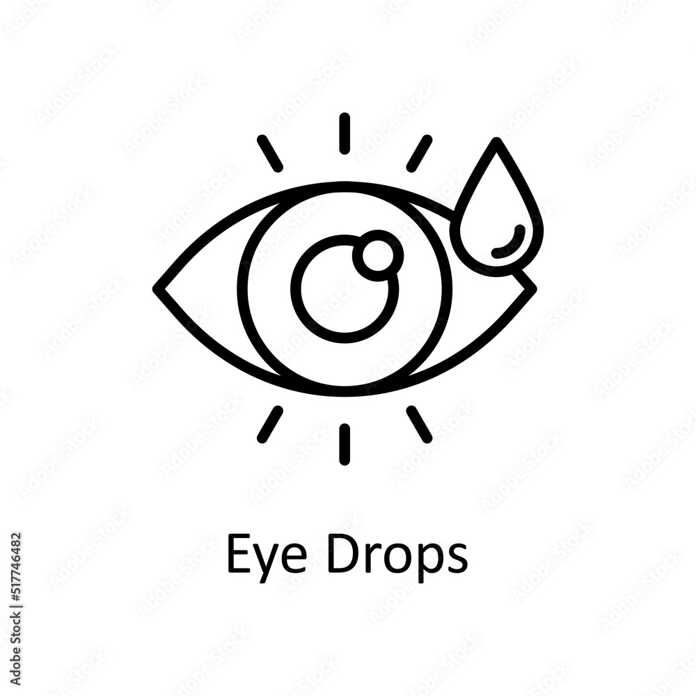 Obraz premium Eye Drops vector outline Icon Design illustration. Medical Symbol on White background EPS 10 File