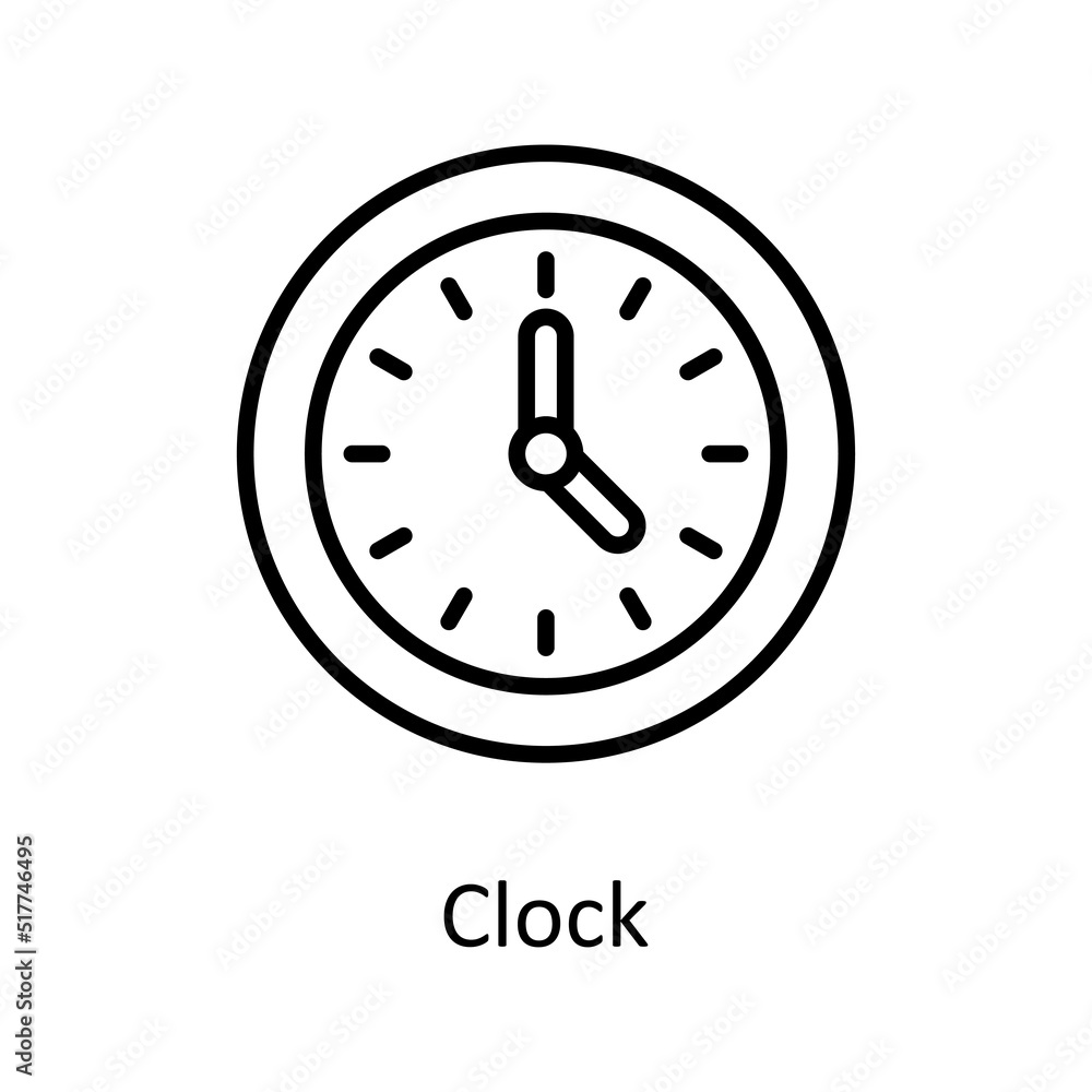 Clock vector outline Icon Design illustration. Medical Symbol on White background EPS 10 File Clock vector outline Icon Design illustration. Medical Symbol on White background EPS 10 File