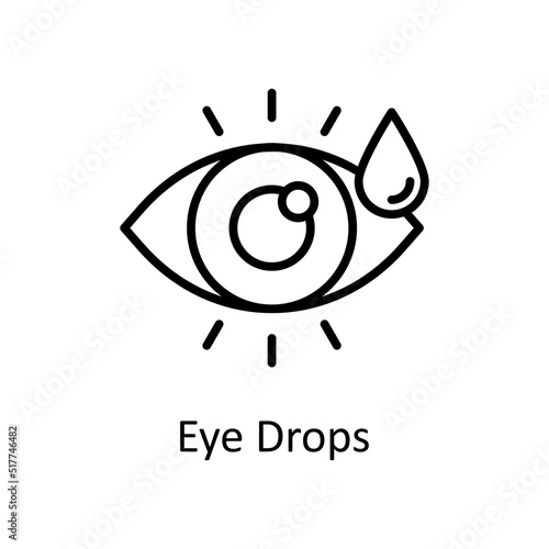 Eye Drops vector outline Icon Design illustration. Medical Symbol on White background EPS 10 File