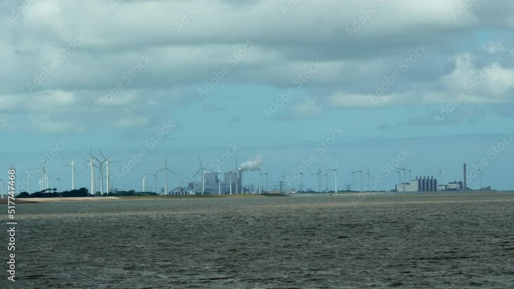 Wind turbines of a power plant at industrial complex Wind turbines of a power plant at industrial complex