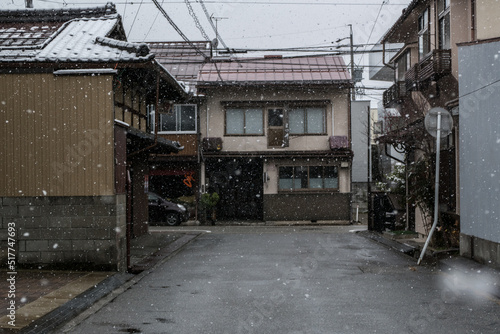 Snow fall in Takayama old town it retains traditional touch like few other Japanese cities, especially in its beautifully preserved old town