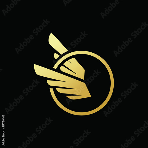 Wings logo vector ( icon, sign, graphic, illustration, symbol), eagle wing brand.