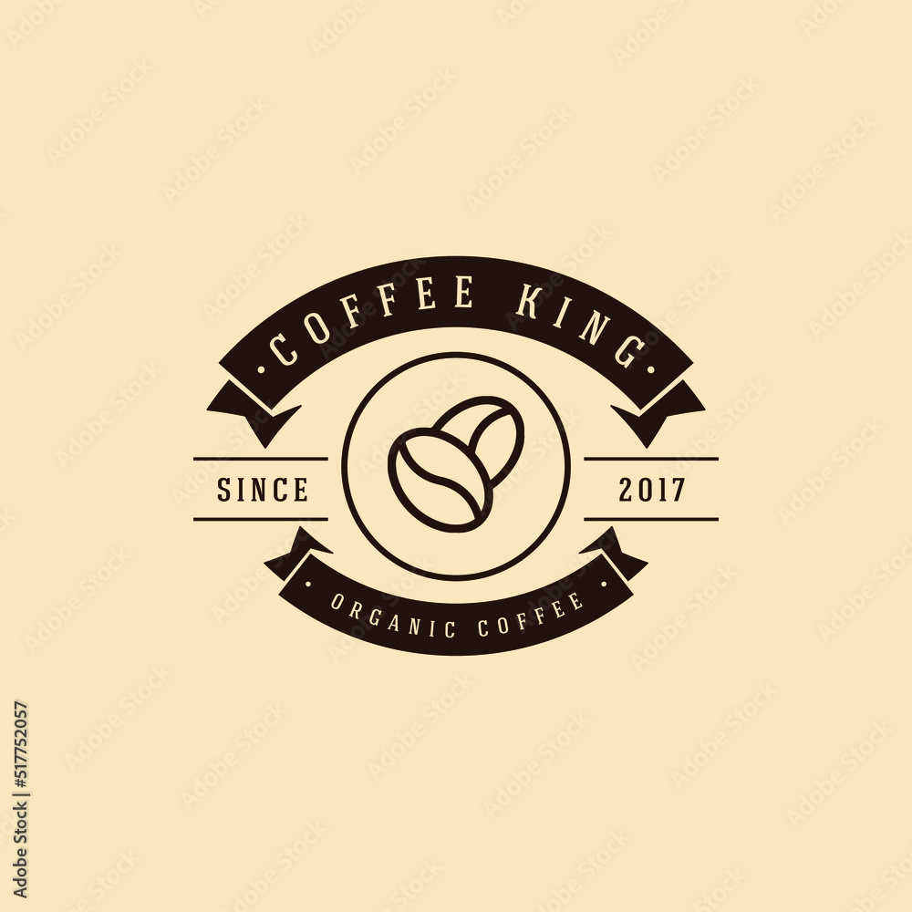 Fototapeta premium Coffee place logo design, retro vintage logo design