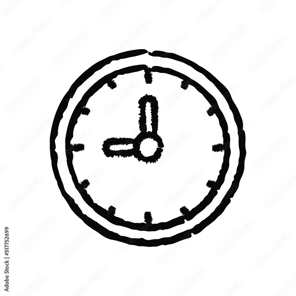 Clock hand-drawn icon vector graphic illustration Clock hand-drawn icon vector graphic illustration