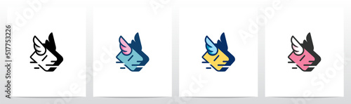 Flying With Wings Letter Logo Design D