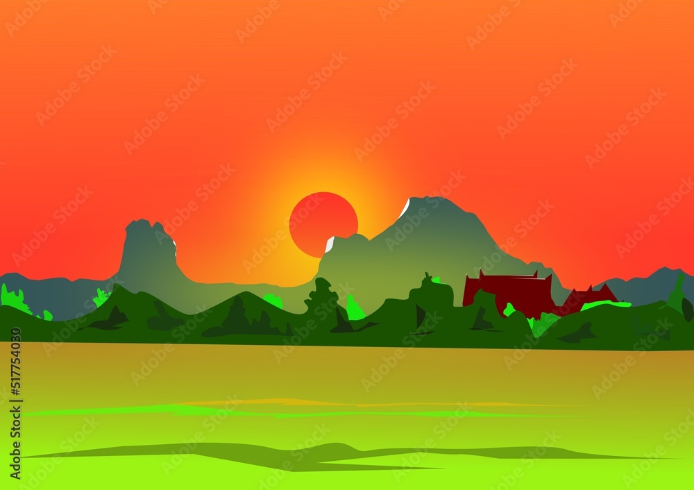 Fototapeta premium sunset in mountains
