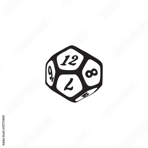 Vector icon dice for boardgames in doodle style
