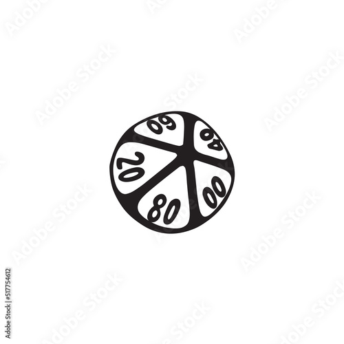 Vector icon dice for boardgames in doodle style