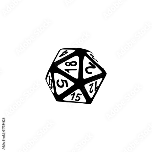 Vector icon dice for boardgames in doodle style