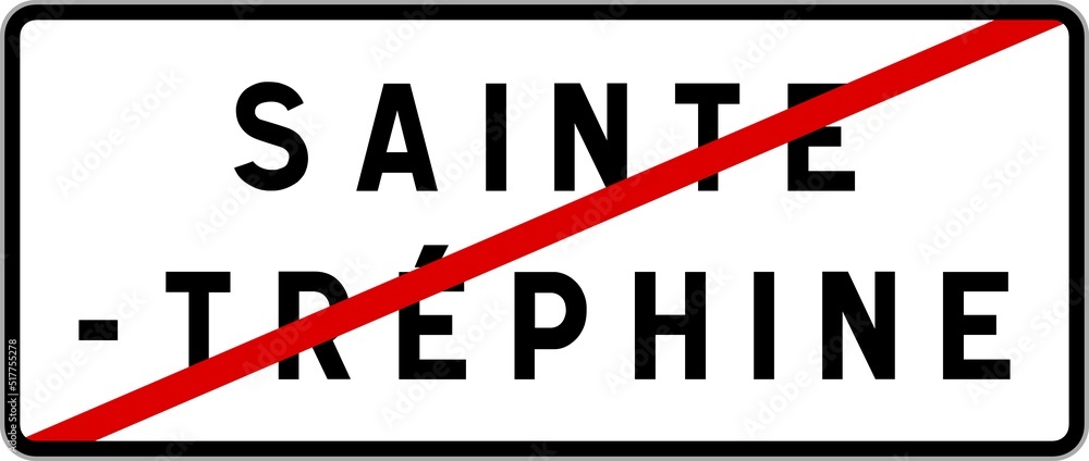 Panneau sortie ville agglomération Sainte-Tréphine / Town exit sign Sainte-Tréphine Panneau sortie ville agglomération Sainte-Tréphine / Town exit sign Sainte-Tréphine