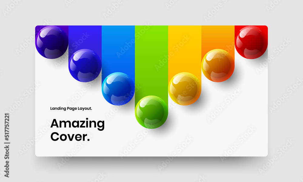 Amazing 3D balls brochure template. Original catalog cover design vector layout.