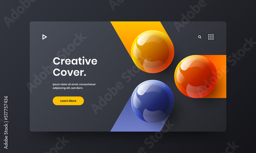 Original realistic balls catalog cover layout. Premium pamphlet design vector concept.