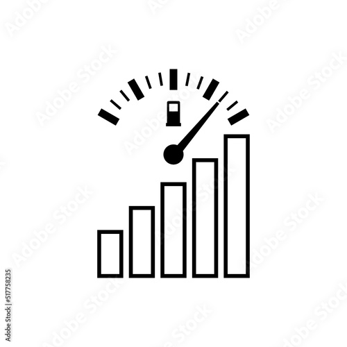 High oil price. Graph with increase of economy crisis icon isolated on white background