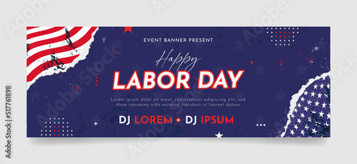Labor day facebook cover page timeline web ad banner template | Modern layout design	