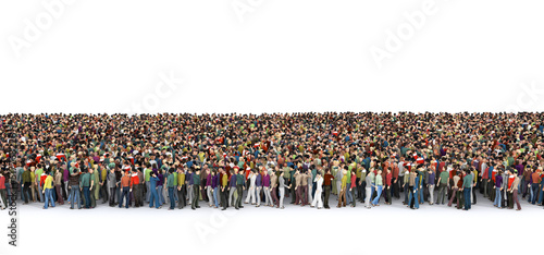 Canvas Print People crowd on a white background. 3d illustration