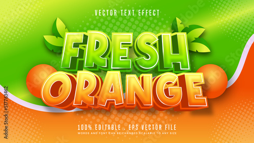 Fresh Orange 3d editable text effect font style