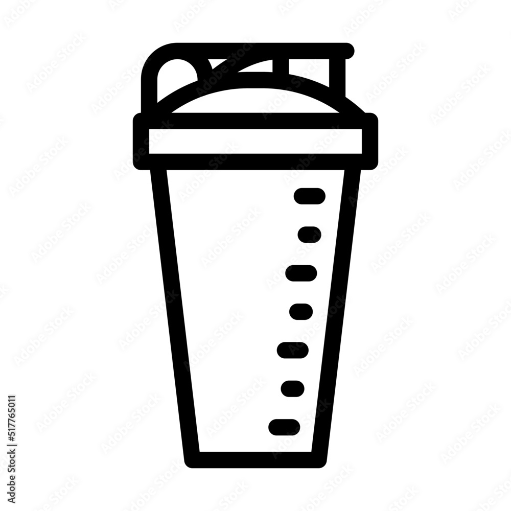 sports shaker cup line icon vector. sports shaker cup sign. isolated contour symbol black illustration sports shaker cup line icon vector. sports shaker cup sign. isolated contour symbol black illustration
