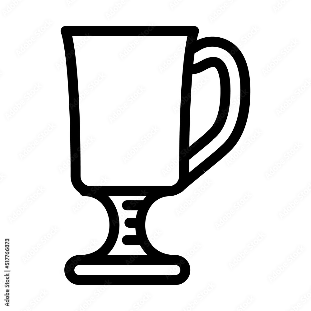 latte glass line icon vector. latte glass sign. isolated contour symbol black illustration latte glass line icon vector. latte glass sign. isolated contour symbol black illustration