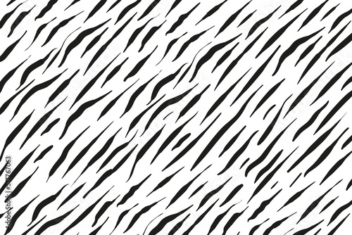 Abstract vector black and white background  freehand brush strokes  zebra pattern imitation.