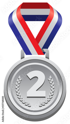Silver Medal with Ribbon. Second Place
