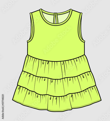 SLEEVELESS WOVEN TOP WTH FRILLS FOR WOMEN AND TEEN GIRLS IN EDITABLE VECTOR FILE