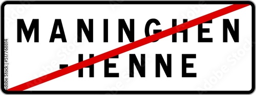 Panneau sortie ville agglomération Maninghen-Henne / Town exit sign Maninghen-Henne