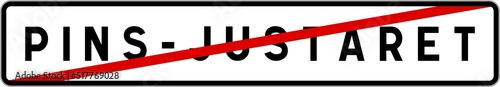 Free Download Panneau sortie ville agglomération Pins-Justaret / Town exit sign Pins-Justaret - GFXLoad