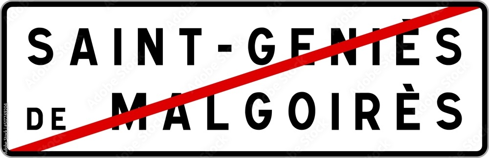Panneau sortie ville agglomération Saint-Geniès-de-Malgoirès / Town exit sign Saint-Geniès-de-Malgoirès Panneau sortie ville agglomération Saint-Geniès-de-Malgoirès / Town exit sign Saint-Geniès-de-Malgoirès