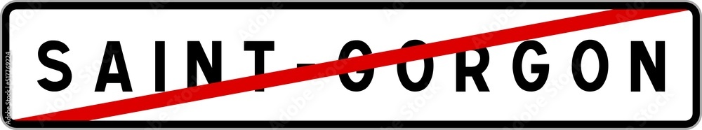 Panneau sortie ville agglomération Saint-Gorgon / Town exit sign Saint-Gorgon Panneau sortie ville agglomération Saint-Gorgon / Town exit sign Saint-Gorgon