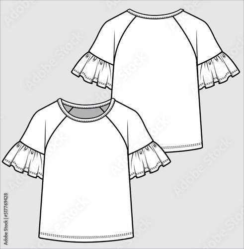 KID GIRL AND TEEN GIRL KNIT TOP FLAT SKETCHES