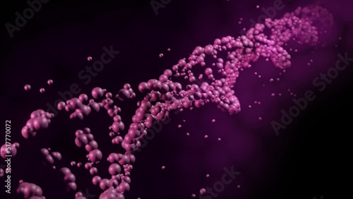 3d rendering of a twisting DNA spiral in 4k.